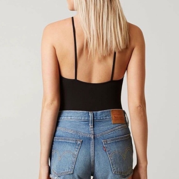 Free People Intimately Solstice Laser Cut  Bodysuit. NWOT. M/L. R48 Black - Picture 5 of 10